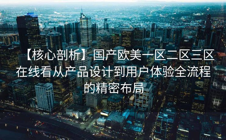 【核心剖析】国产欧美一区二区三区在线看从产品设计到用户体验全流程的精密布局
